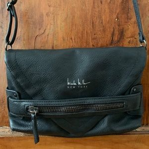 Nicole Miller Leather Black Crossbody Bag